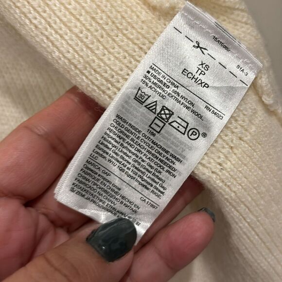 Gap Wool Blend Open Front Beige Cream Cardigan Cozy XS​​​​​​​​​​​​​​​​​​​​​ - Picture 4 of 5